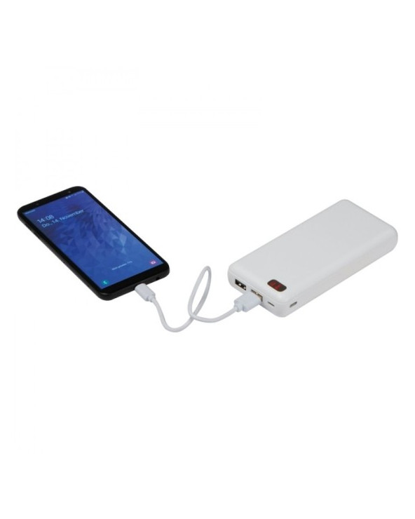 Повербанк 20000 mAh, 2 порта USB, цифровий дисплей