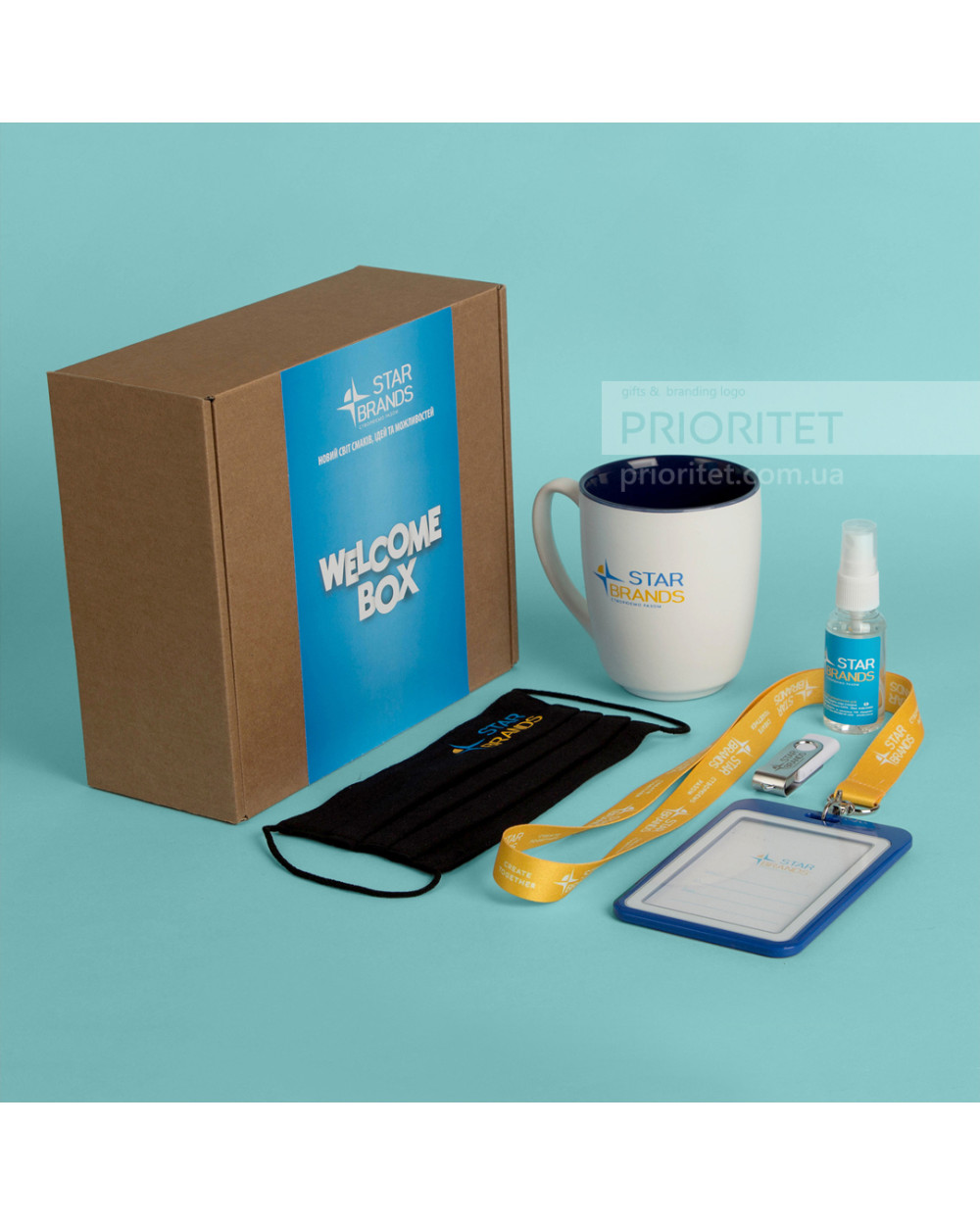Welcome pack c флешкой, чашкой и антисептиком