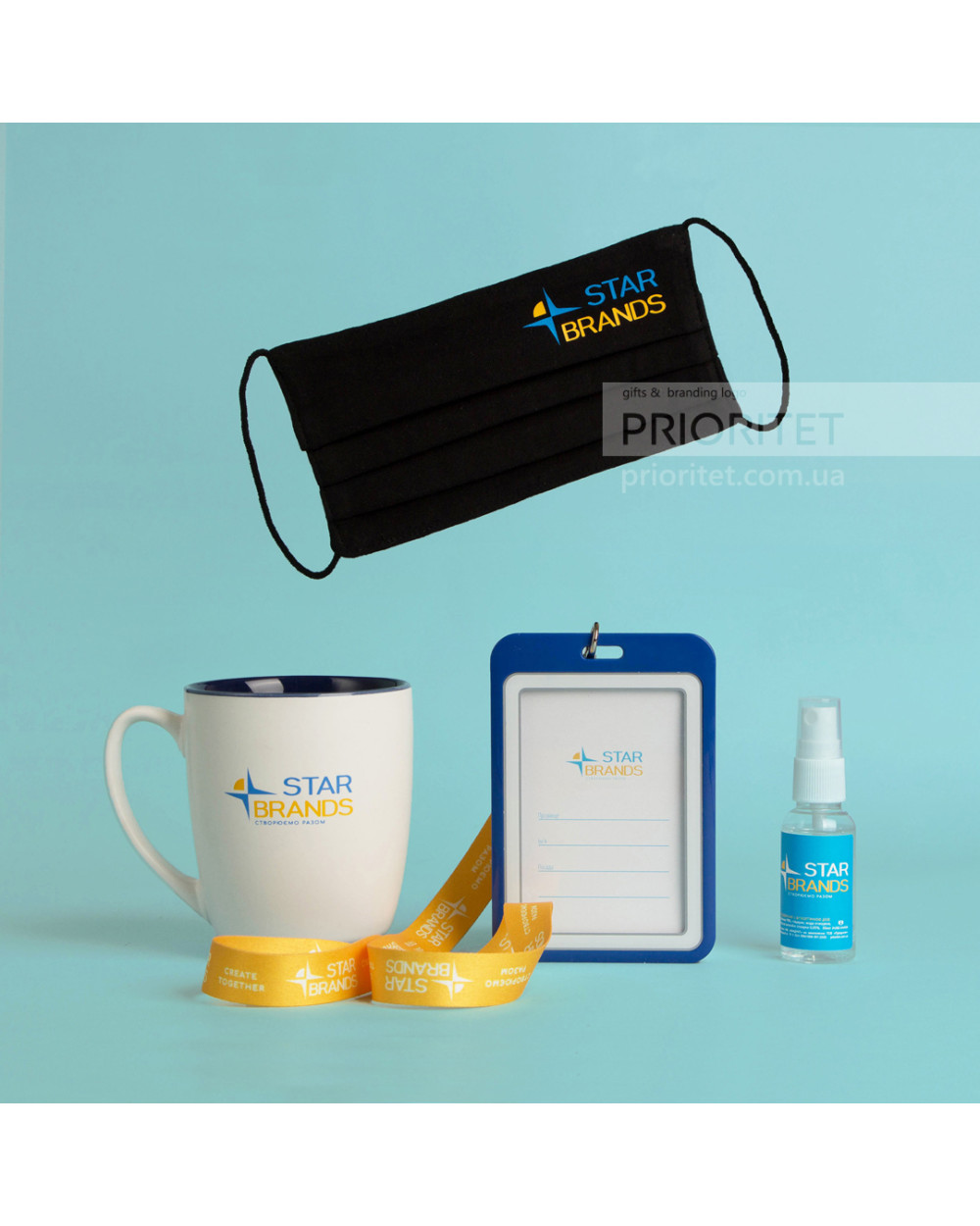 Welcome pack c чашкой, маской и антисептиком