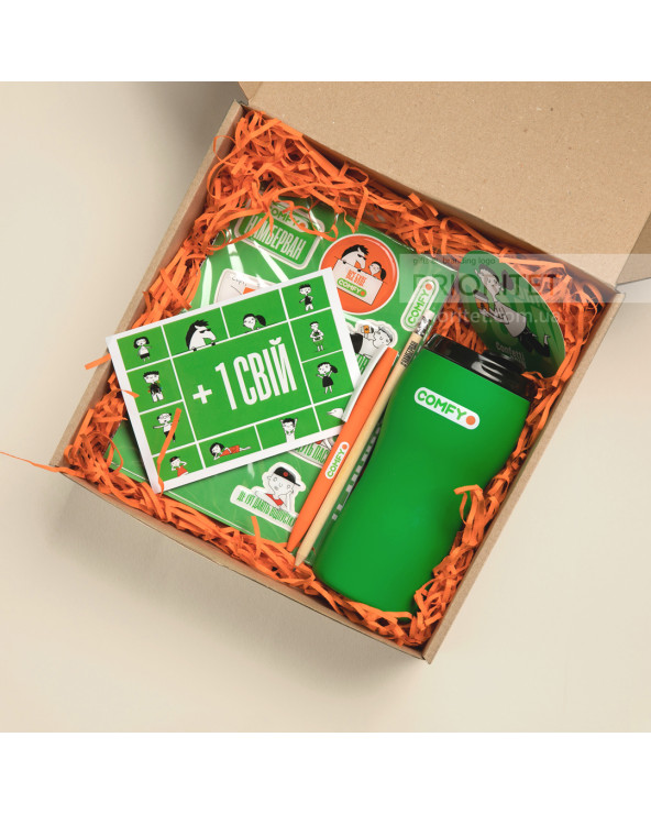 Welcome pack з еко-сумкою, термокухлем та канцелярією
