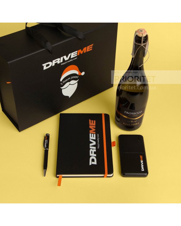 Набор с power bank, записной книжкой и Prosecco