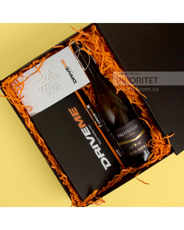 Набор с power bank, записной книжкой и Prosecco