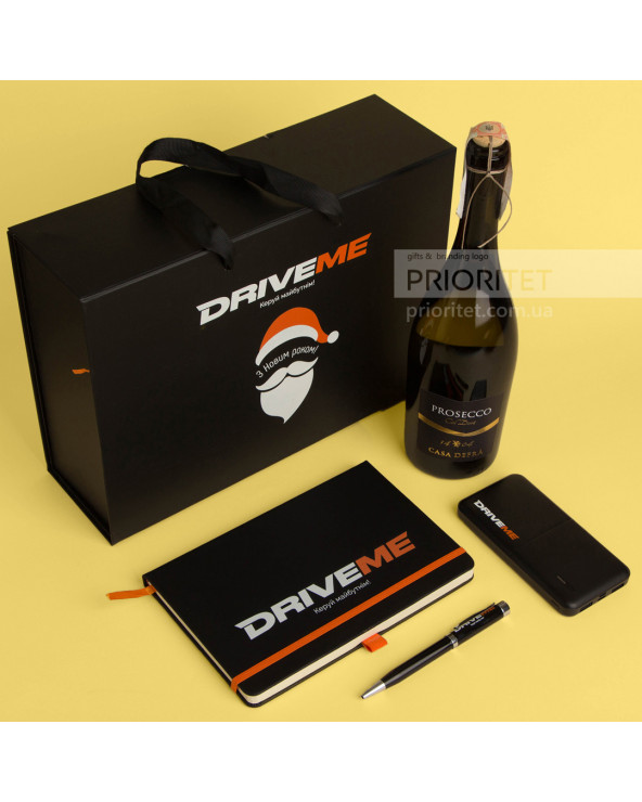 Набор с power bank, записной книжкой и Prosecco