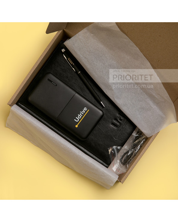 Набір з блокнотом, ручкою і power bank