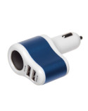 Автомобільний зарядний пристрій 2 порти USB 2.0 + розгалужувач