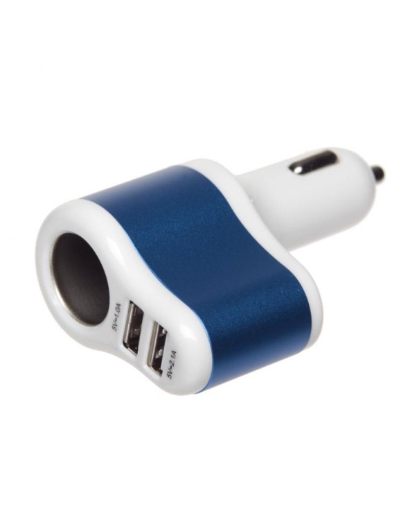 Автомобільний зарядний пристрій 2 порти USB 2.0 + розгалужувач