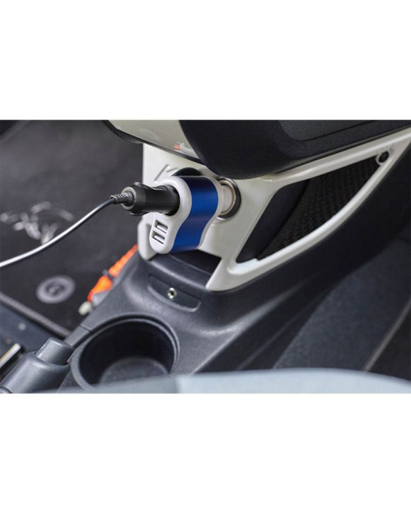 Автомобільний зарядний пристрій 2 порти USB 2.0 + розгалужувач