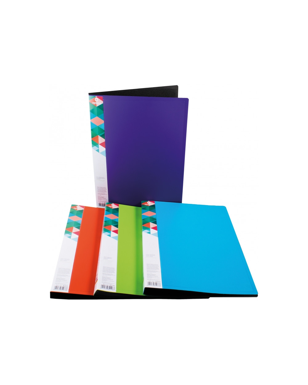 Папка А4 з 10 файлами Optima двоколірна, асорті
