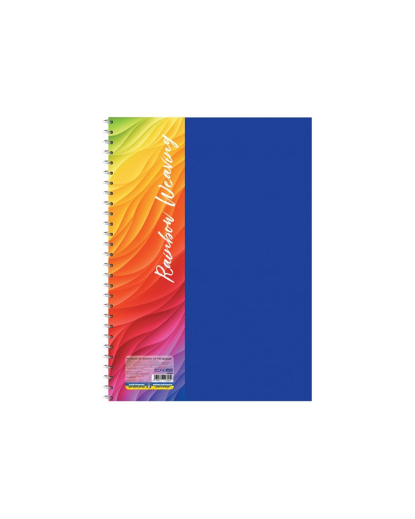 Блокнот А4, пластиковая обложка (фактура ткань), боковая