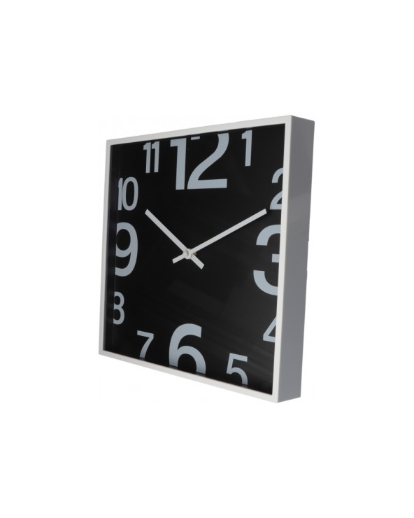 Годинник настінний пластиковий Optima SQUARE, чорний