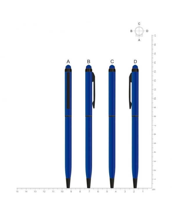 Ручка-стилус алюминиевая 'TouchWriter Black' (B1) поворотная