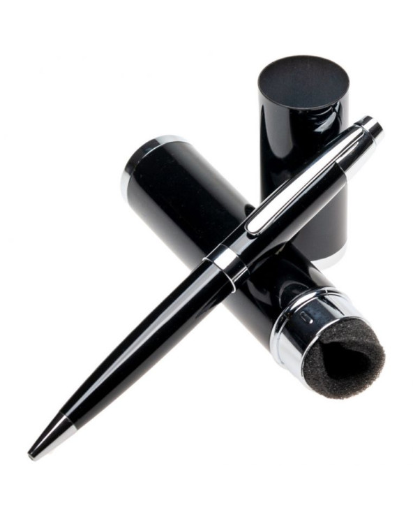 Ручка металлическая в тубусе поворотная черные чернила