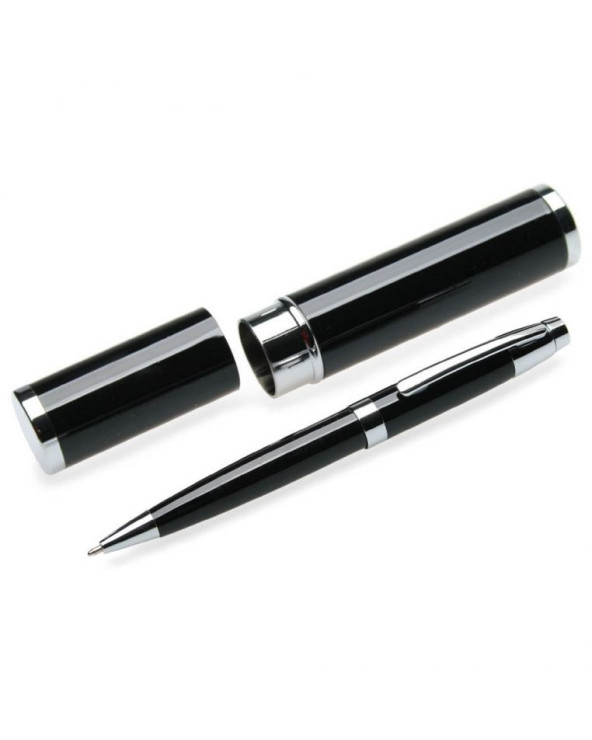 Ручка металева в тубусі поворотна чорне чорнило