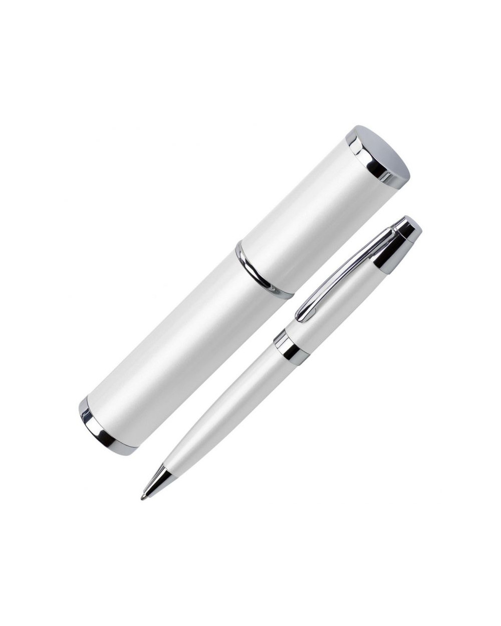 Ручка металева в тубусі поворотна чорне чорнило