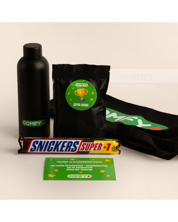 Набір з пляшкою, дріп-кавою та шопером